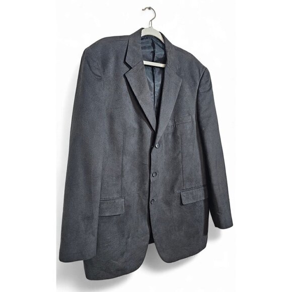 Stafford micro-polyester suede dark gray 44L blazer sport coat - Picture 2 of 7